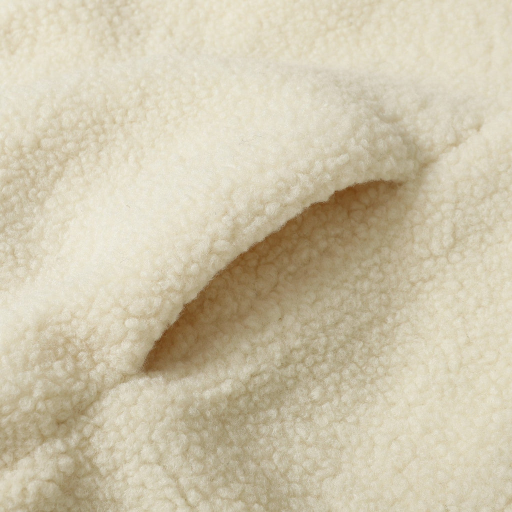 Chrome-Hearts Horseshoe Embroidered Sherpa Jacket - Black Cream Gothic Coat 825