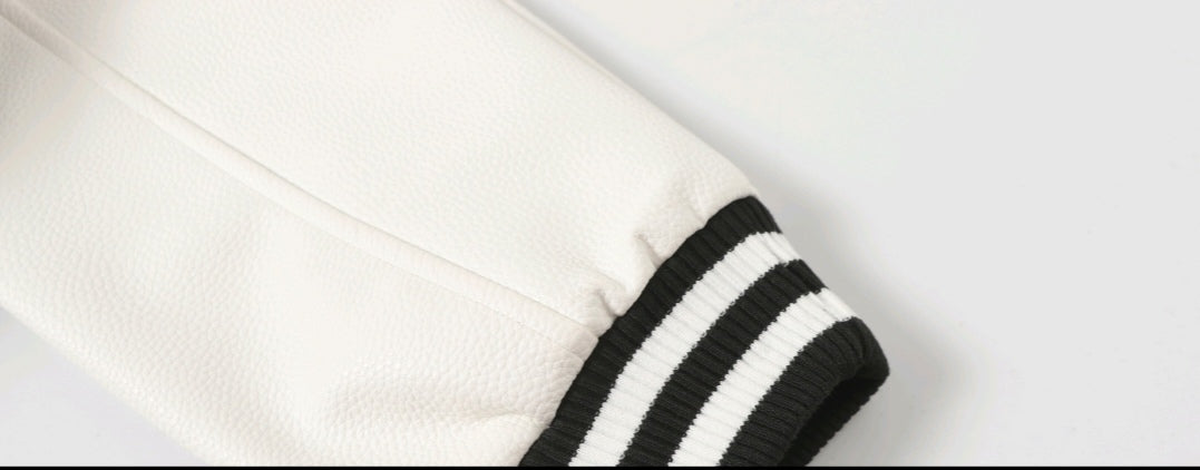 Chrome-Hearts Black White Street Style Baseball Coat 0002