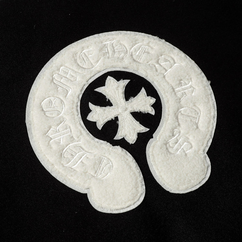 Chrome-Hearts Varsity Jacket - Black White Gothic Baseball Coat 2206