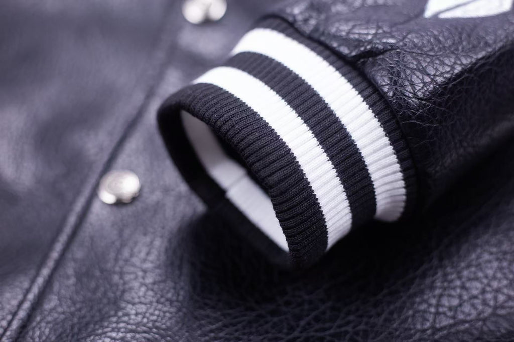 Chrome-Hearts Embroidered Sleeve Varsity Jacket - Black Streetwear Coat 5577