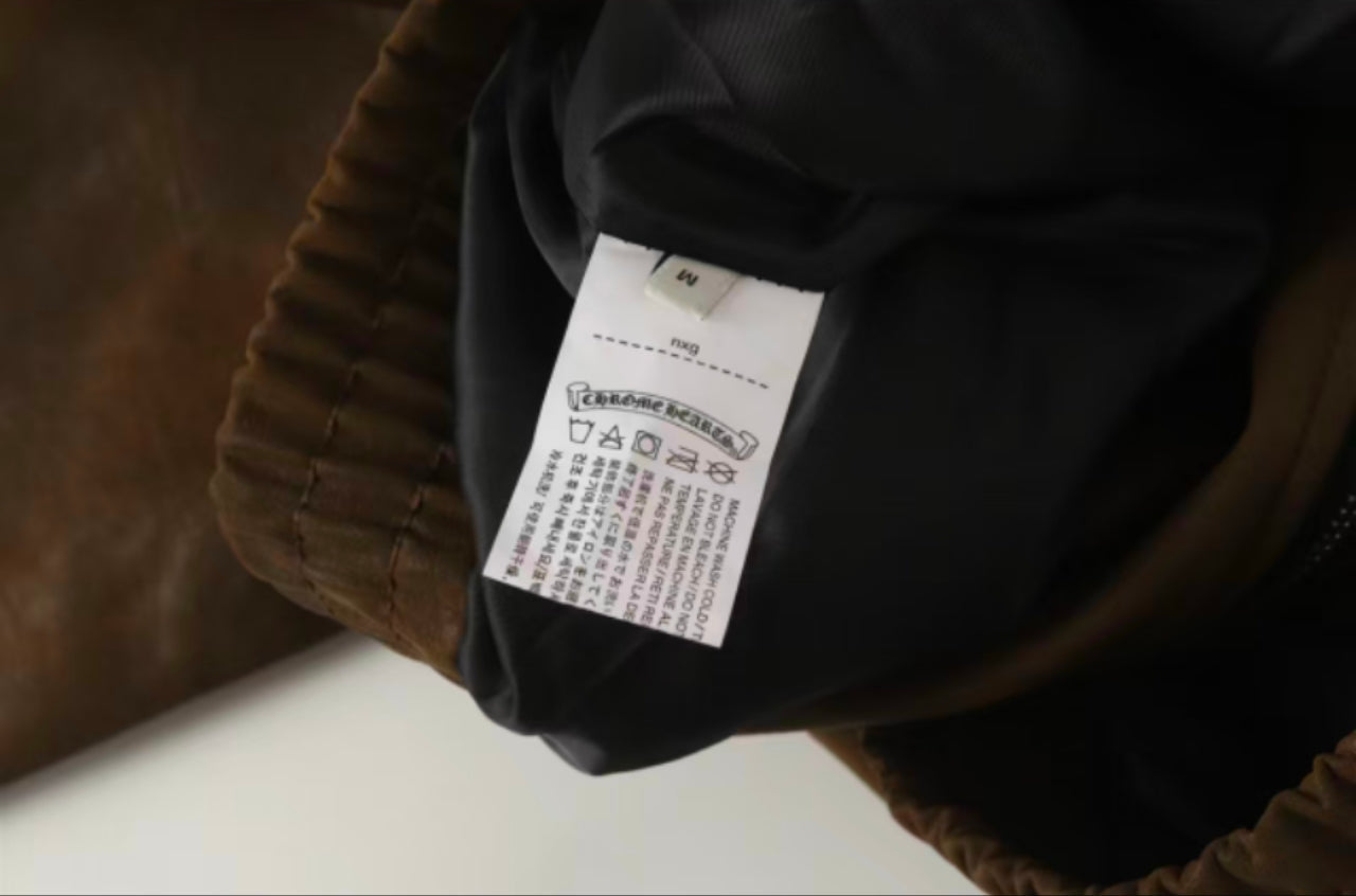 Chrome-Hearts Cross Patch Suede Jacket - Brown Gothic Streetwear Outerwear 8833