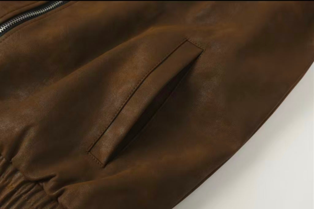 Chrome-Hearts Cross Patch Suede Jacket - Brown Gothic Streetwear Outerwear 8833